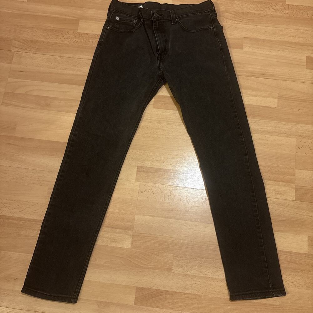 Levi's 502 Taper Fit Men's Jeans W30 L32 Black Denim Stretch 29507-0001
